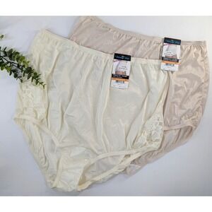 VTG NWT LOT 2💋VanityFair 7/L Perfectly Yours Brief Panties Lace Nylon Ravissant